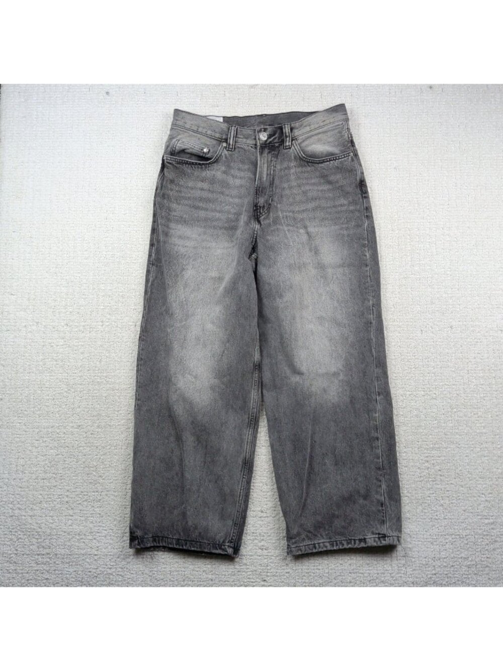 H&M Baggy Baggy Wide Jeans Mens 30x30 Dark Faded Black Denim Pants Skater Grunge